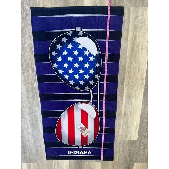 Indiana Aviator Sunglasses Beach Towel, Red, White Blue Flag 4th July 59”x29” - Picture 8 of 10